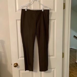 Ecru Clinton pull on side zip pant , olive, size 8